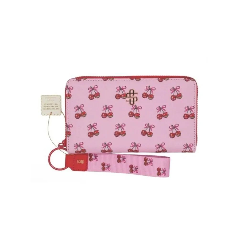 Simply Southern Wristlet Large Zip Phone Wallet Cherry Wild Cherries NWT